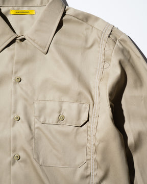 <span style="color: #f50b0b;">Last One</span> WHATEVERWORKS / SPLIT LS SHIRT KHAKI