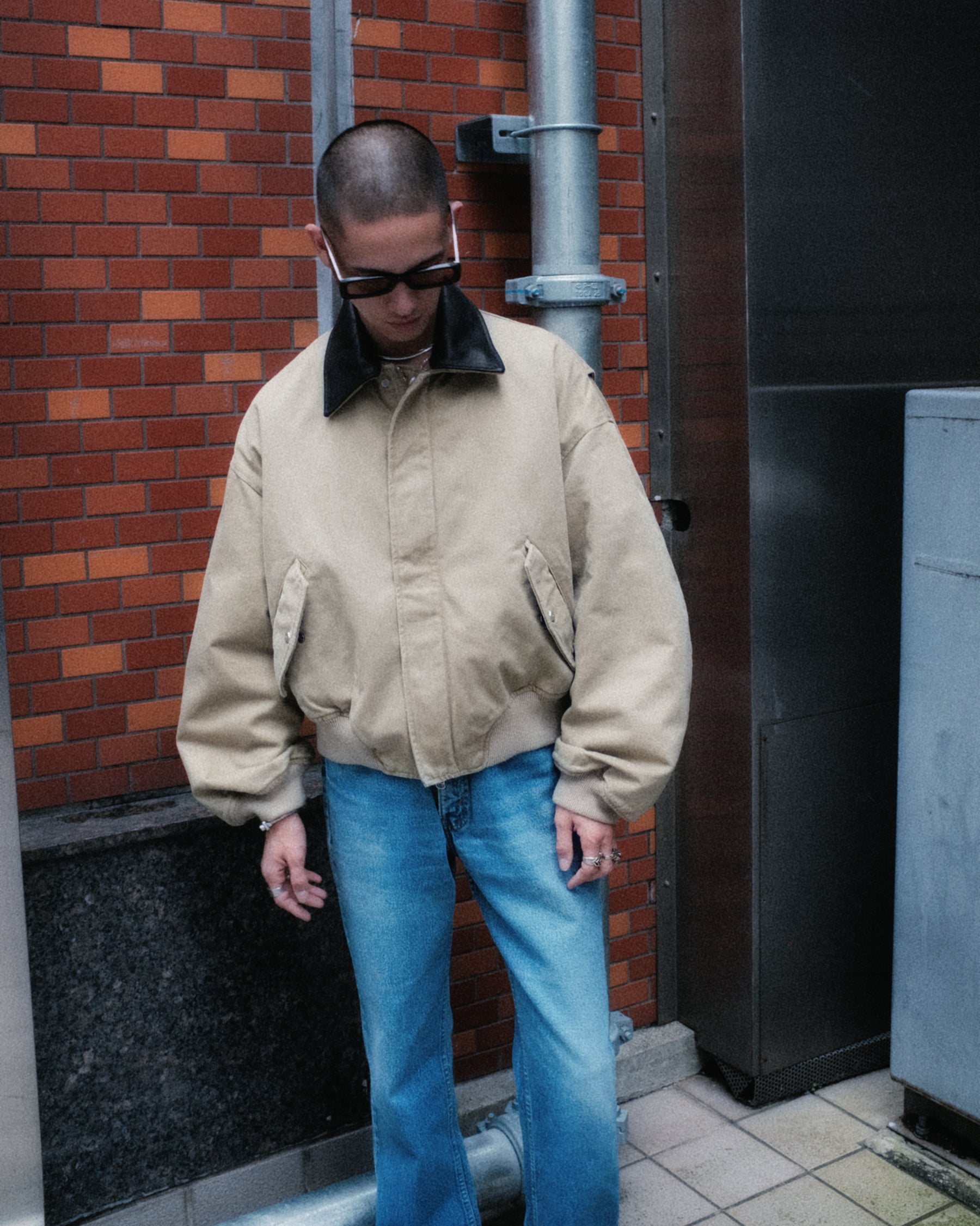 <span style="color: #f50b0b;">Last One</span> ROTOL / Sulfur Dye Twill Work Blouson KHAKI