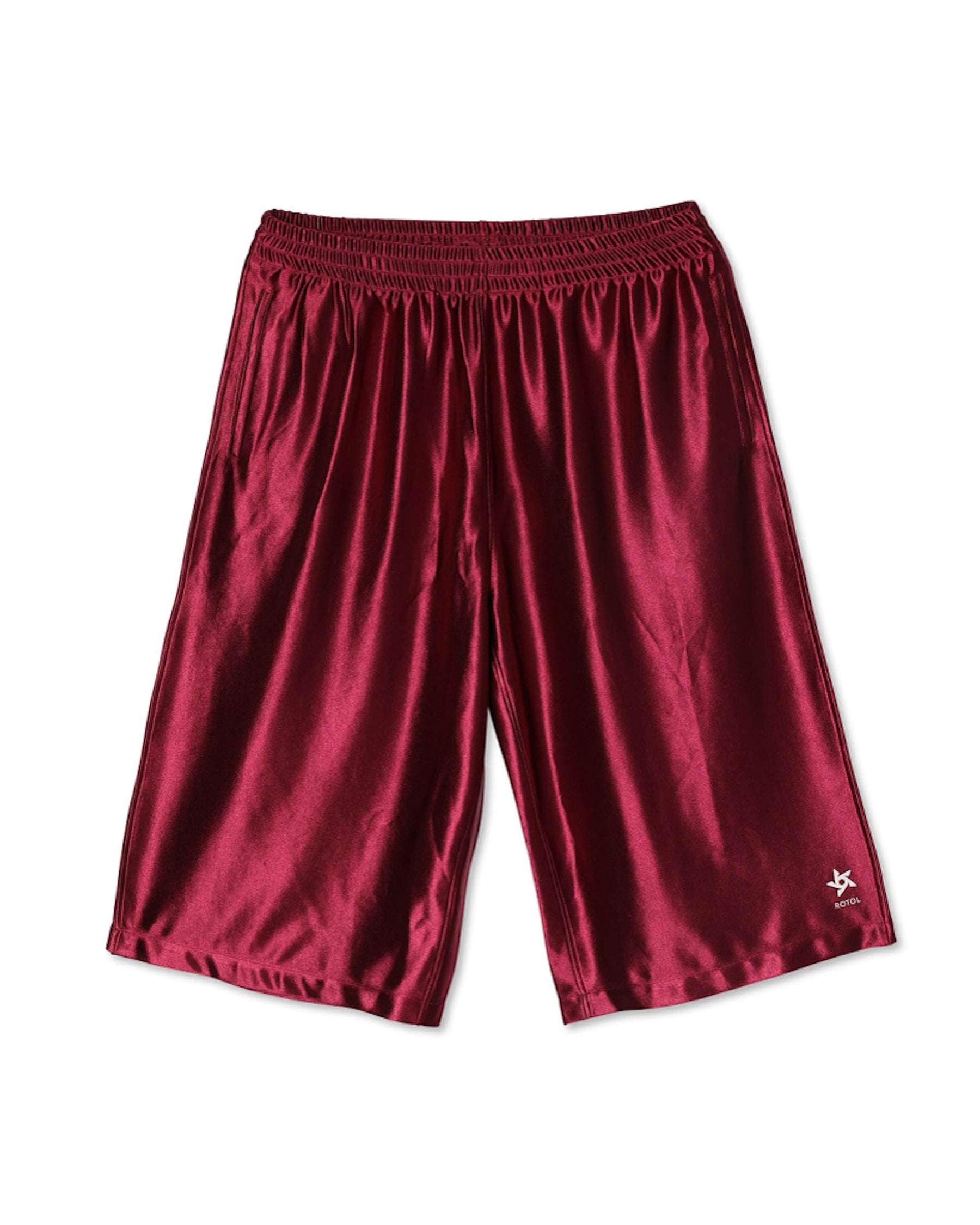 ROTOL / Poly Satin Basketball Shorts WINE RED