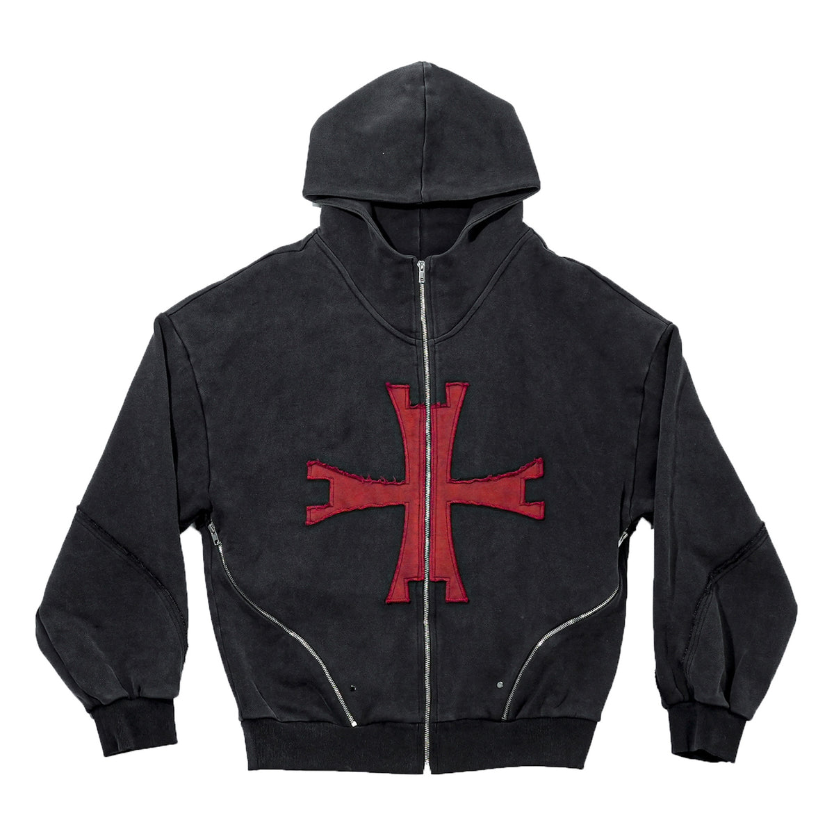 LUXENBURG / FRIAR HOODIE ZIP - TEMPLAR COAL WINE