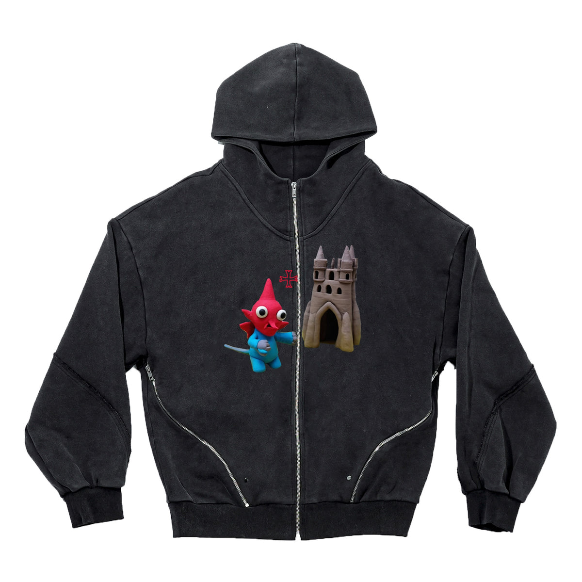 LUXENBURG / FRIAR HOODIE ZIP - GOOBAB COAL