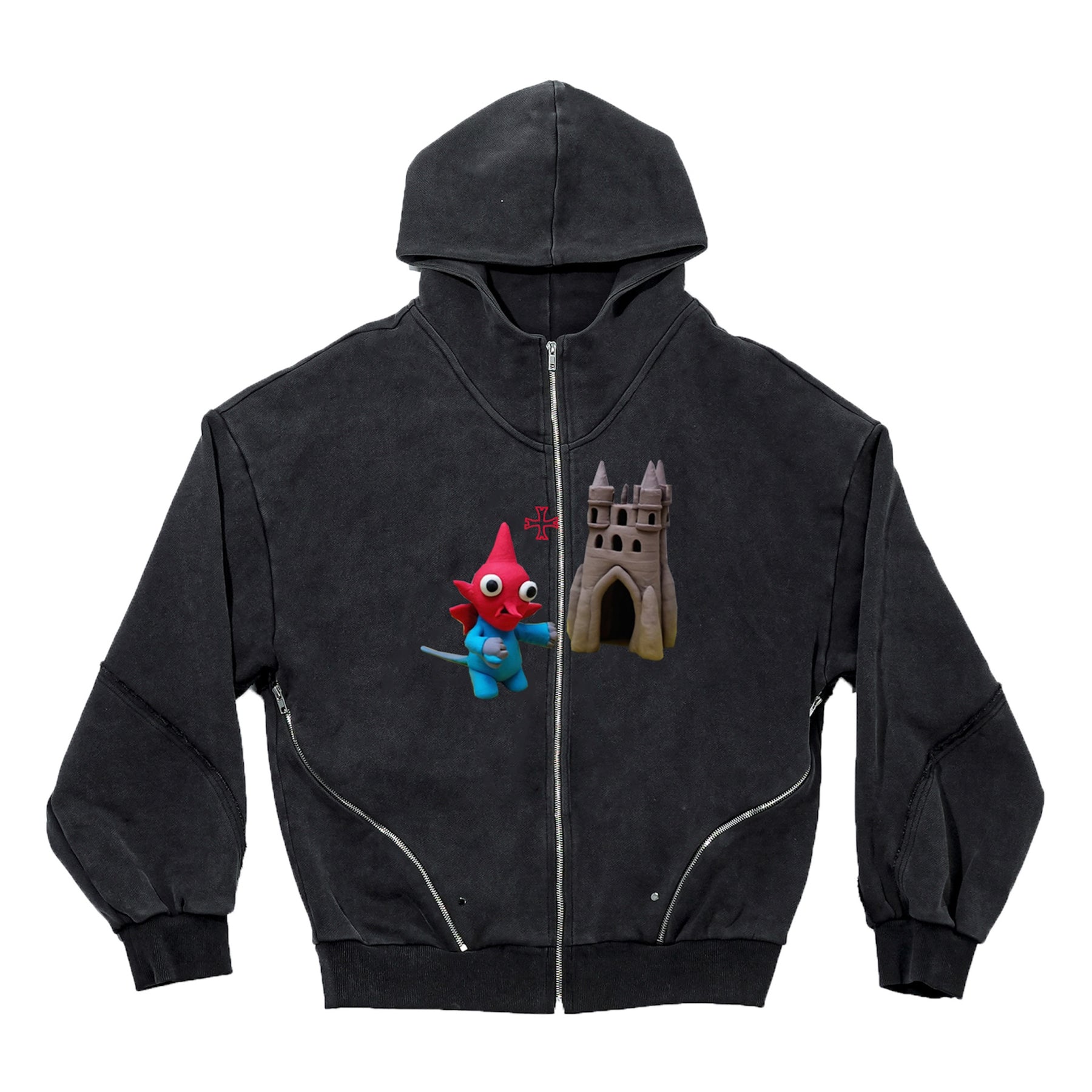 LUXENBURG / FRIAR HOODIE ZIP - GOOBAB COAL