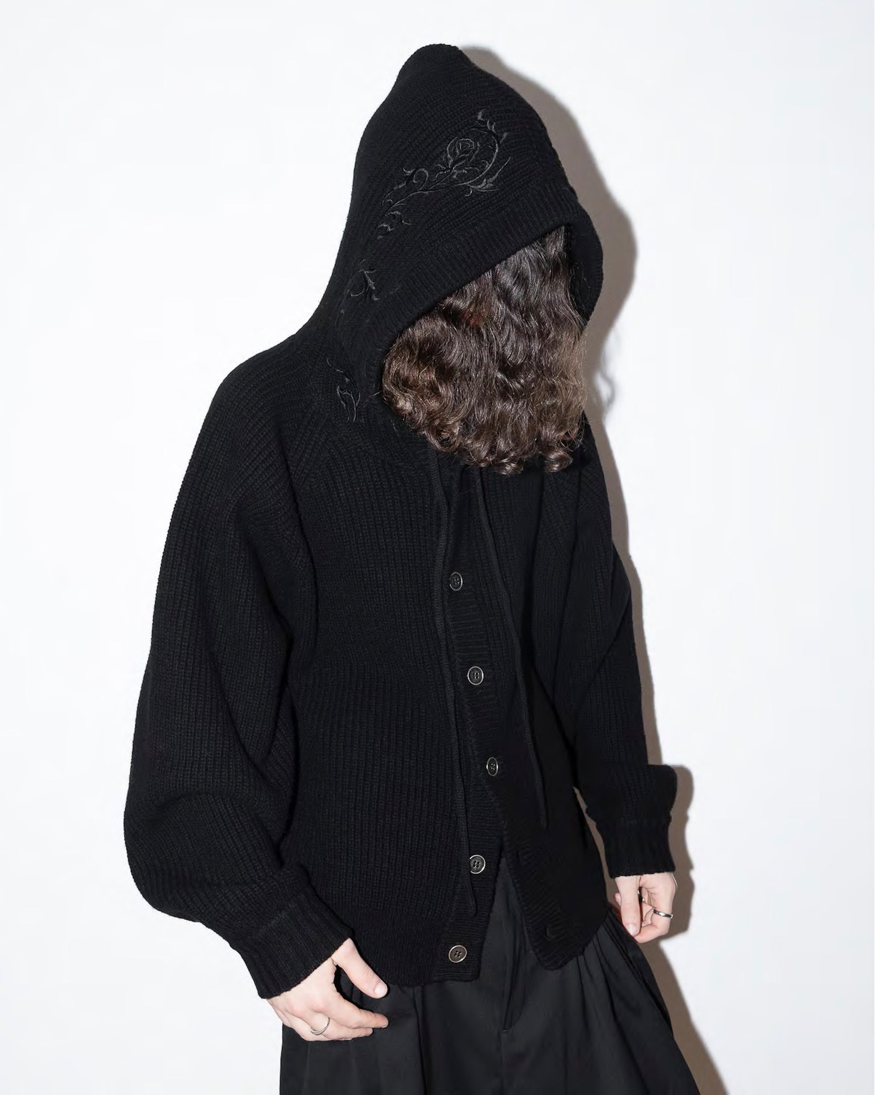 【Pre-Order】1313 SELAH / RAGLAN HOOD CARDIGAN BLACK