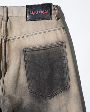 LU'U DAN / SIDE ZIP JEANS DEEP STAIN 14
