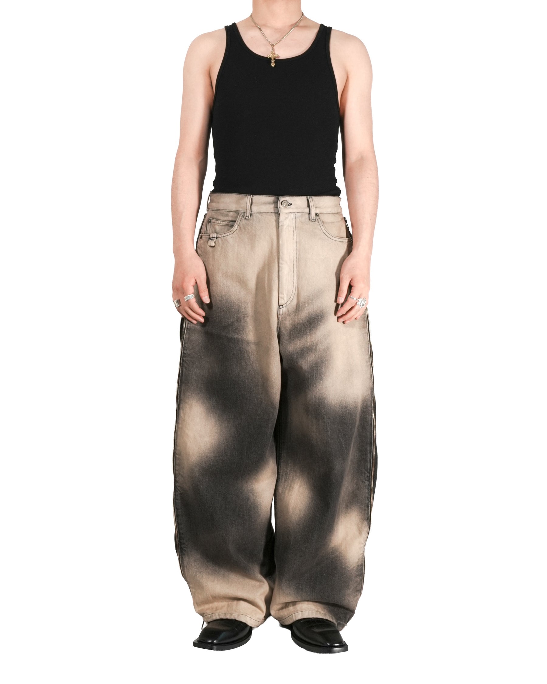 LU'U DAN / SIDE ZIP JEANS DEEP STAIN 5