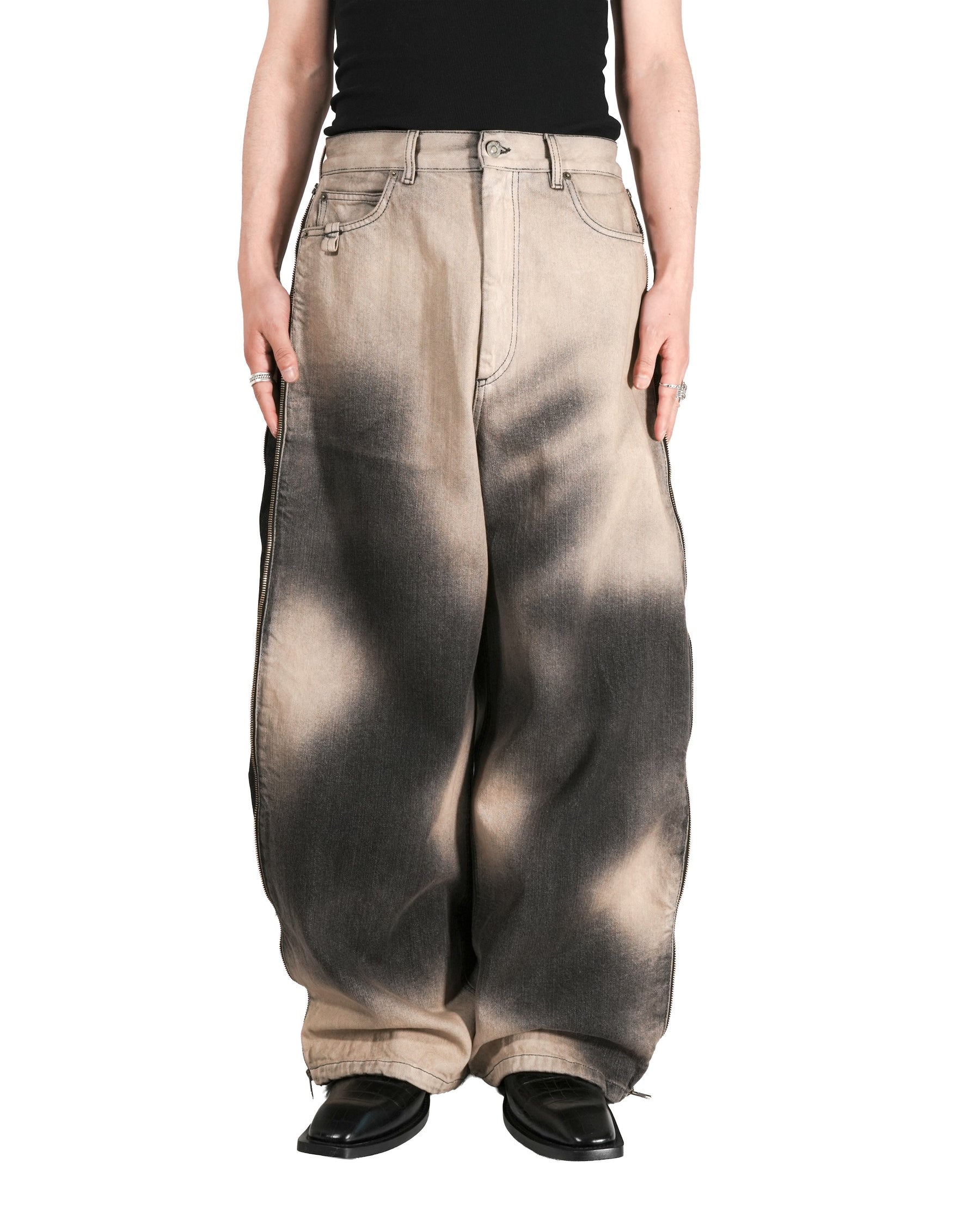 LU'U DAN / SIDE ZIP JEANS DEEP STAIN 2