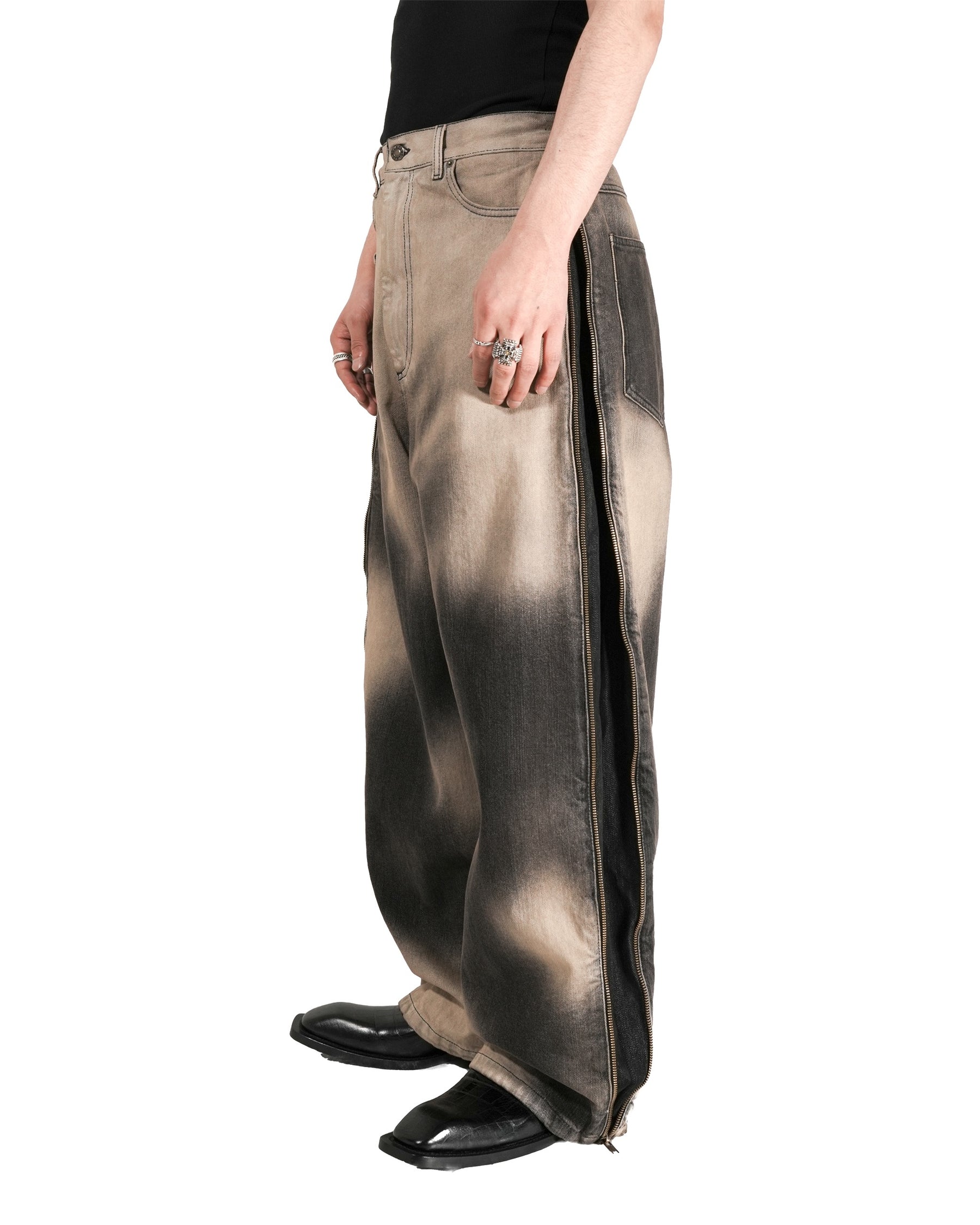 LU'U DAN / SIDE ZIP JEANS DEEP STAIN 3