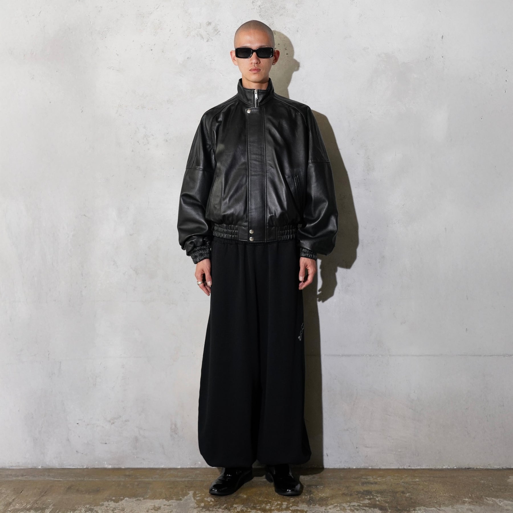 <span style="color: #f50b0b;">Last One</span> LU'U DAN / BLOUSON LEATHER JACKET BLACK