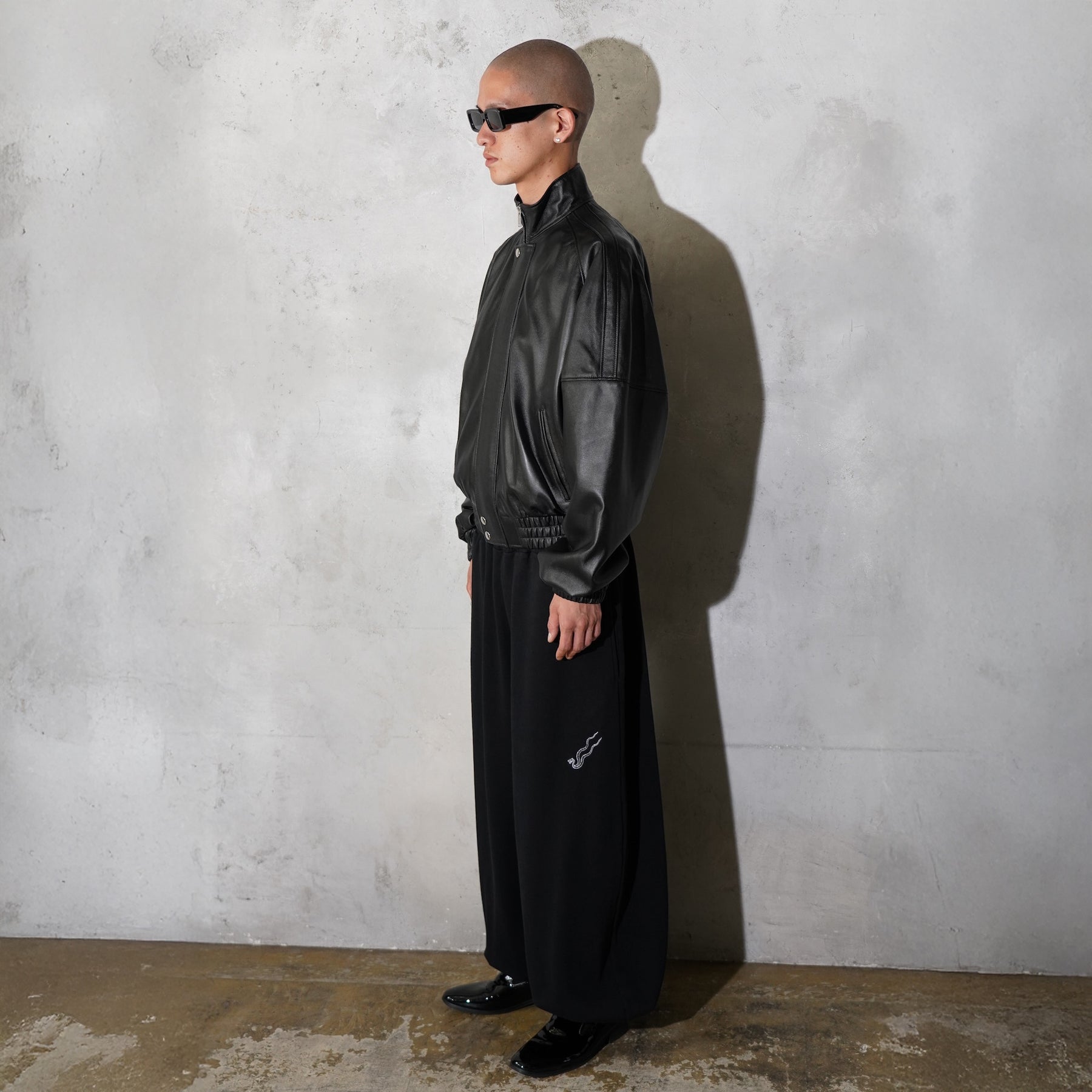 <span style="color: #f50b0b;">Last One</span> LU'U DAN / BLOUSON LEATHER JACKET BLACK