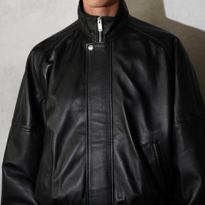 <span style="color: #f50b0b;">Last One</span> LU'U DAN / BLOUSON LEATHER JACKET BLACK