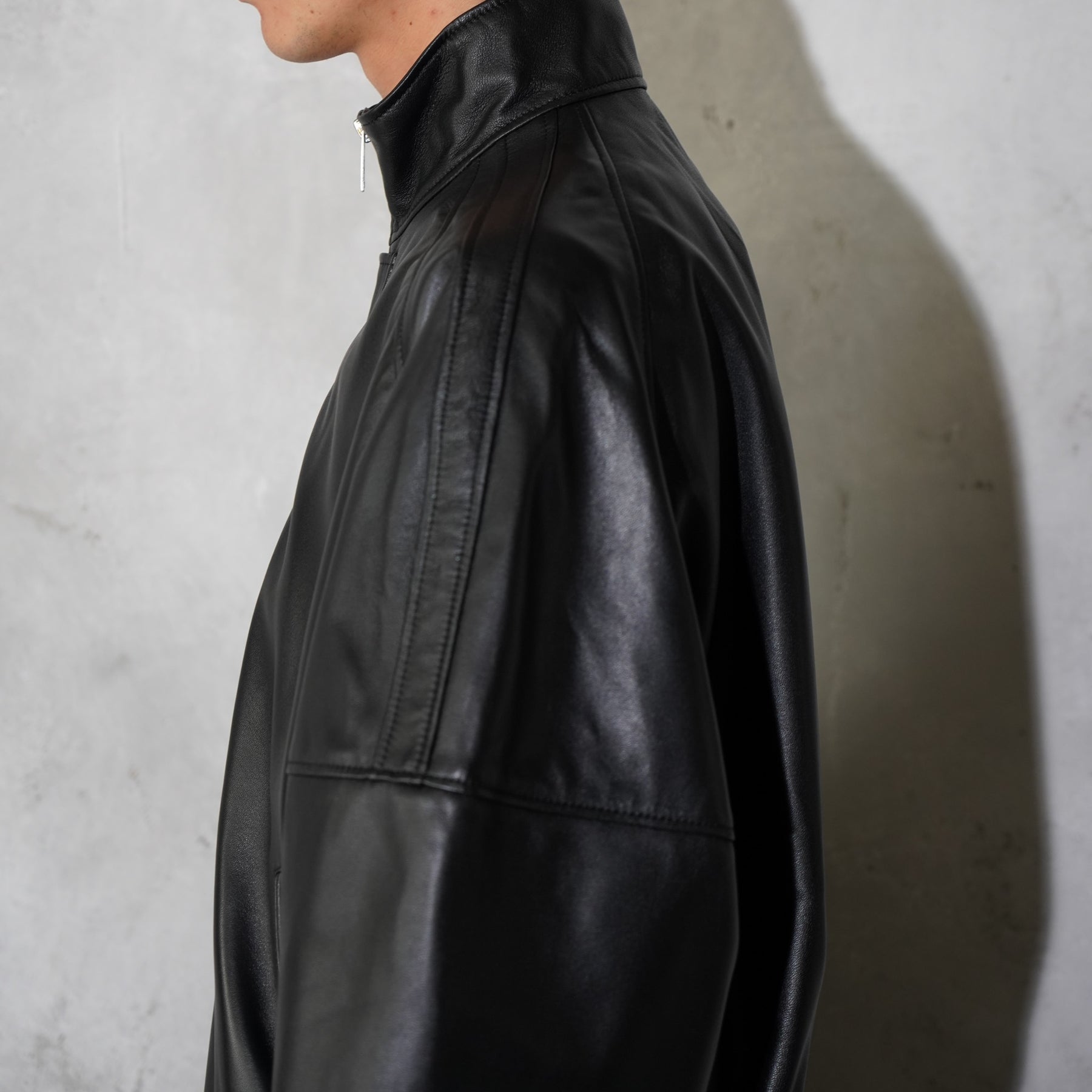 <span style="color: #f50b0b;">Last One</span> LU'U DAN / BLOUSON LEATHER JACKET BLACK