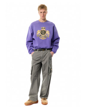 ERL / UNISEX CREST CREWNECK KNIT PURPLE
