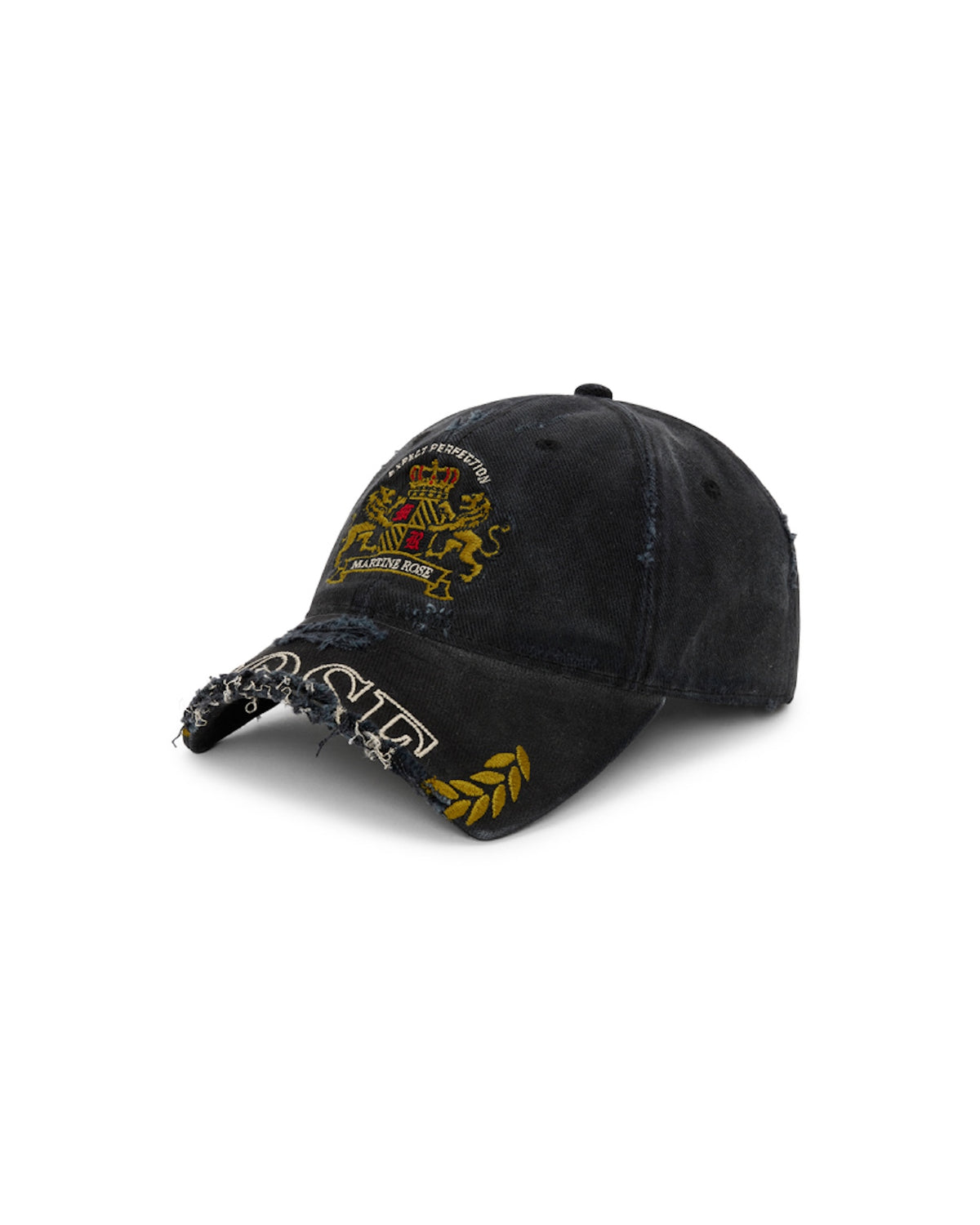 Martine Rose / CUT PEAK CAP BLACK WASHED