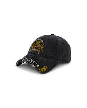 Martine Rose / CUT PEAK CAP BLACK WASHED
