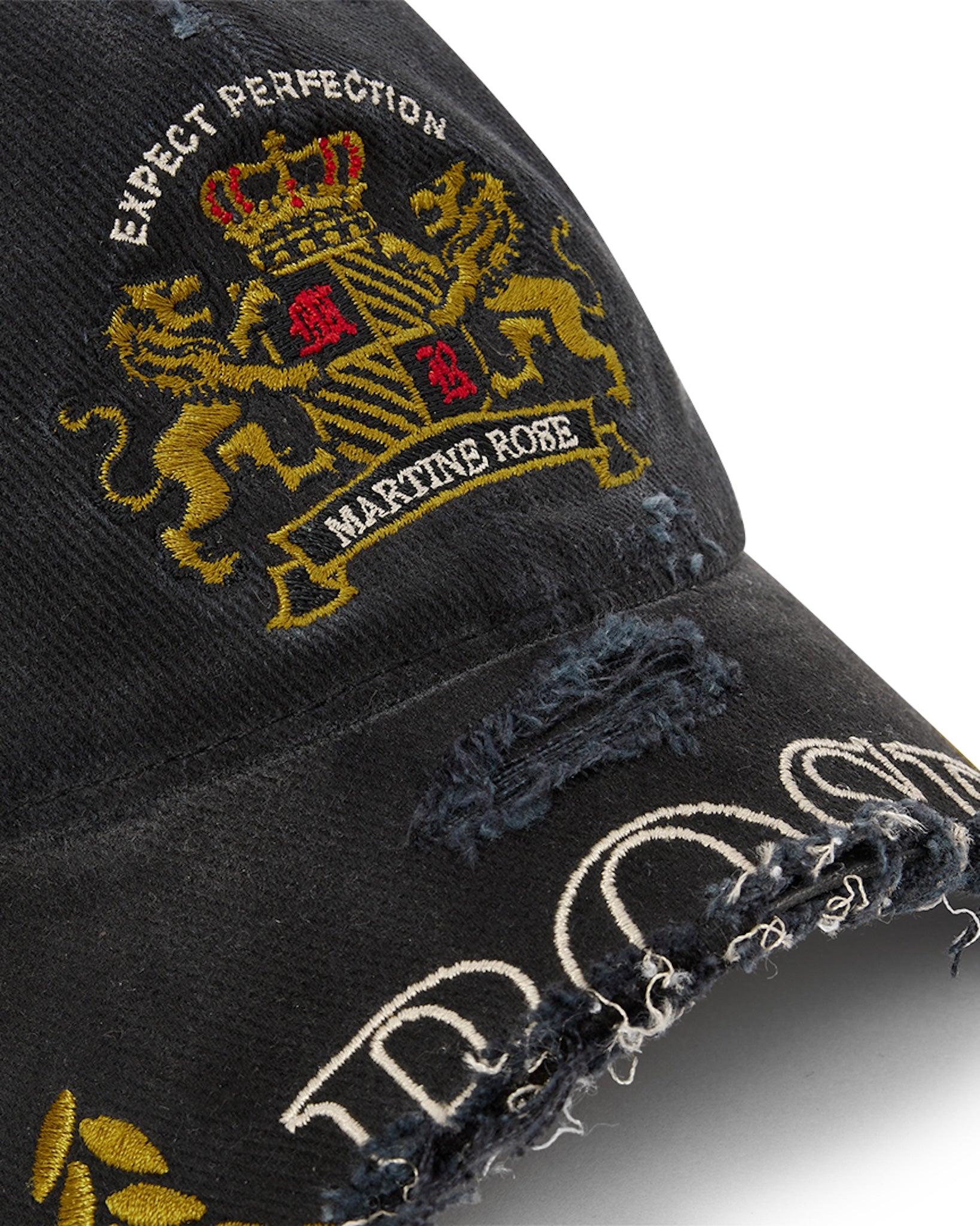 Martine Rose / CUT PEAK CAP BLACK WASHED