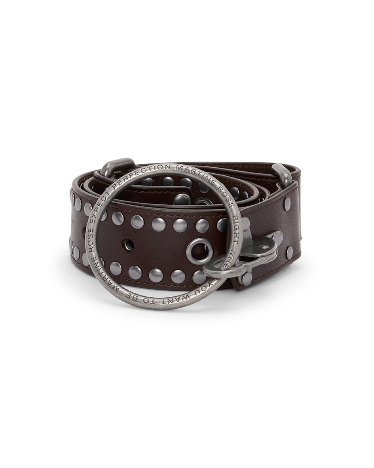 Martine_Rose_STUDDED_O_RING BELT_WIDE_BROWN