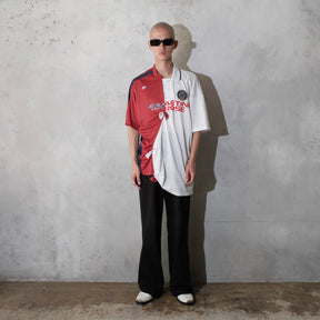 Martine Rose / COLLAGE FOOTBALL TOP WHITE BURGUNDY