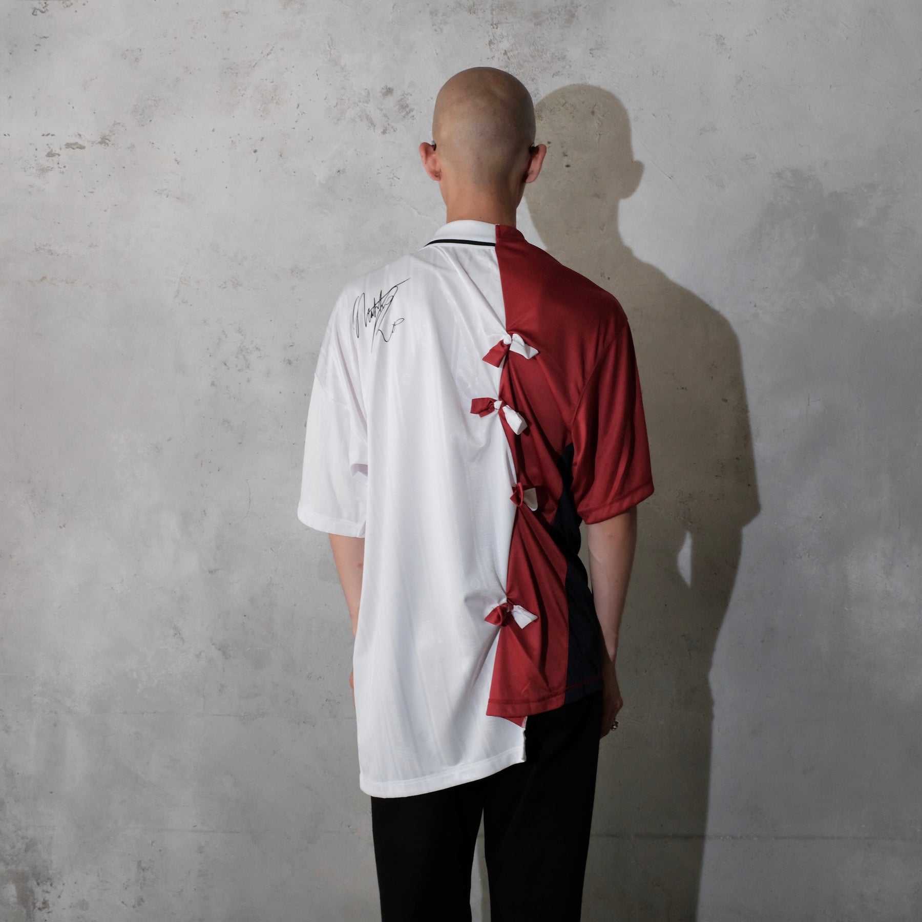 Martine Rose / COLLAGE FOOTBALL TOP WHITE BURGUNDY