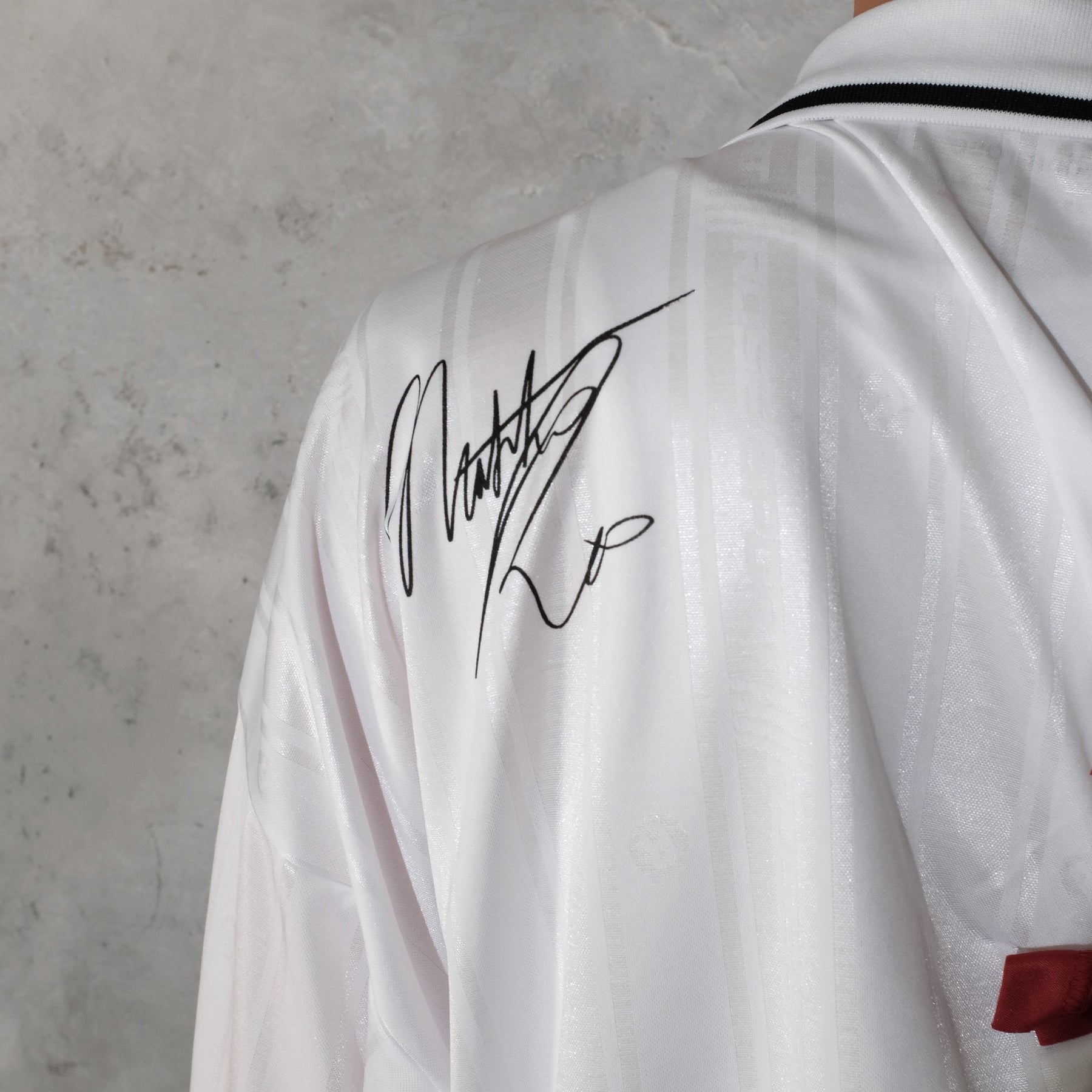 Martine Rose / COLLAGE FOOTBALL TOP WHITE BURGUNDY