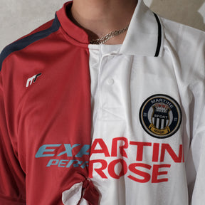 Martine Rose / COLLAGE FOOTBALL TOP WHITE BURGUNDY