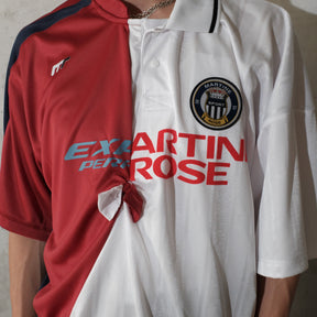 Martine Rose / COLLAGE FOOTBALL TOP WHITE BURGUNDY