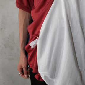 Martine Rose / COLLAGE FOOTBALL TOP WHITE BURGUNDY