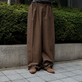 Martine Rose / EXTREME WIDE LEG TAILORED TROUSER BROWN