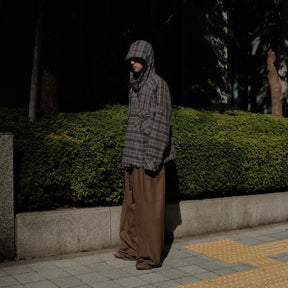 Martine Rose / HOODED SHIRT GREY CHECK