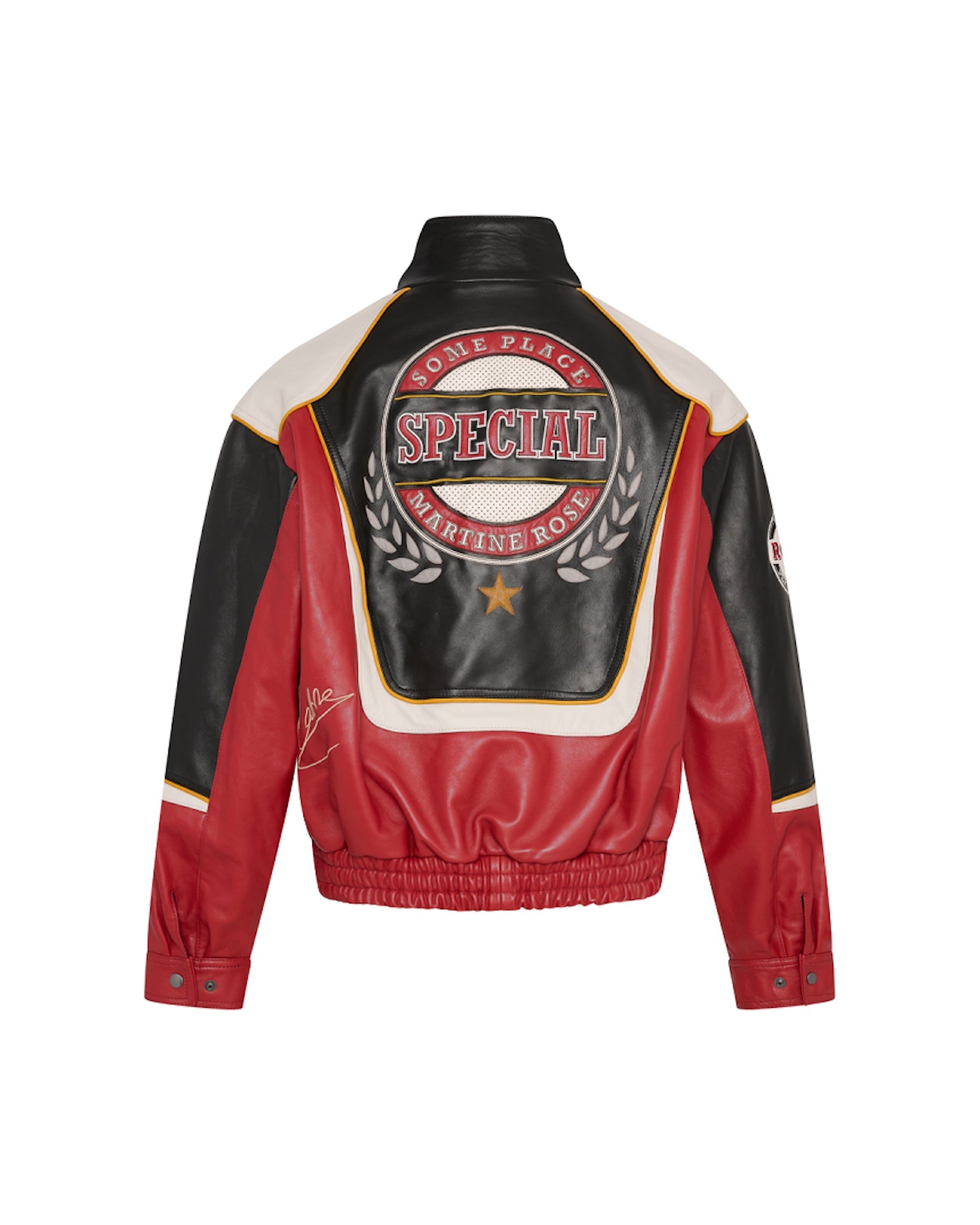 Last One Martine Rose / SUPERBOWL LEATHER JACKET BLACK RED