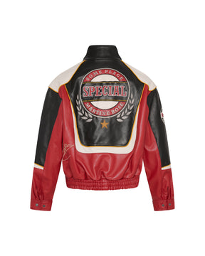 Martine Rose / SUPERBOWL LEATHER JACKET BLACK RED 4