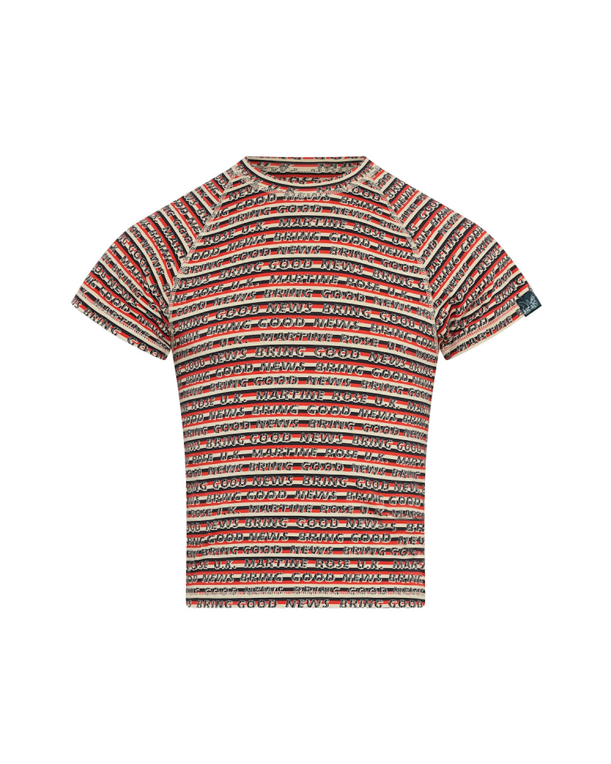<span style="color: #f50b0b;">Last One</span> Martine Rose / RAGLAN SHRUNKEN T-SHIRT RED GREY STRIPE