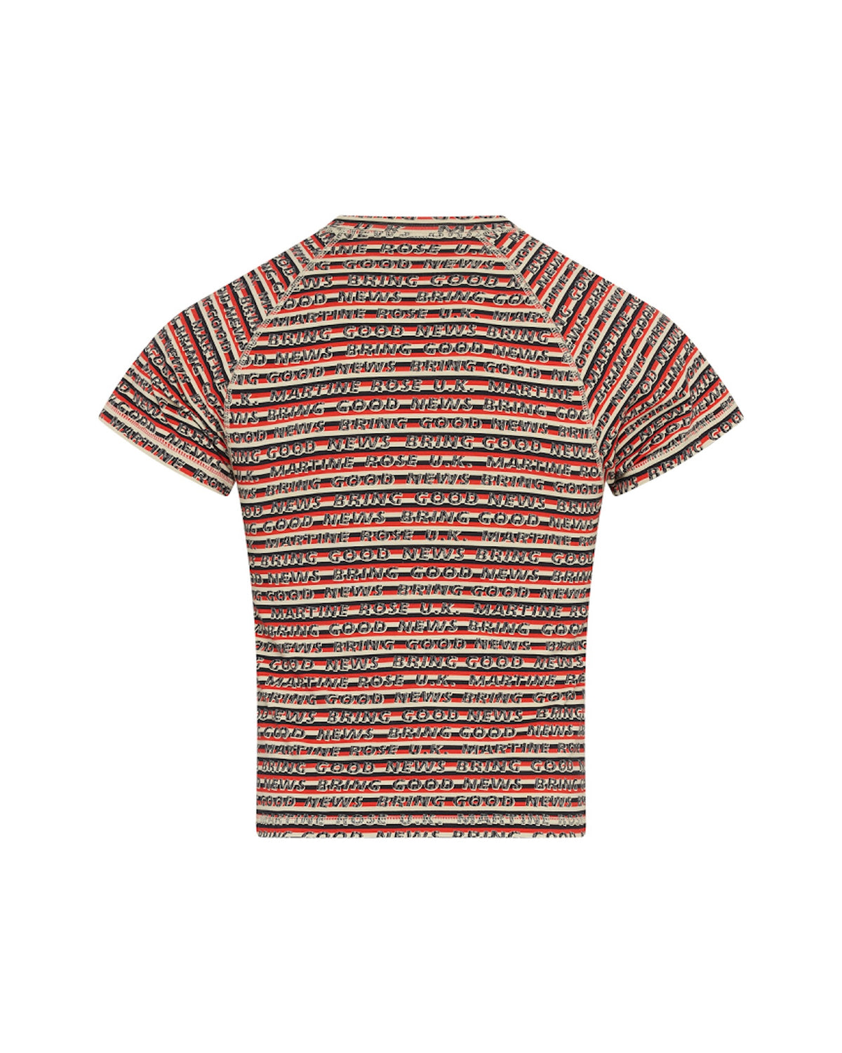 <span style="color: #f50b0b;">Last One</span> Martine Rose / RAGLAN SHRUNKEN T-SHIRT RED GREY STRIPE