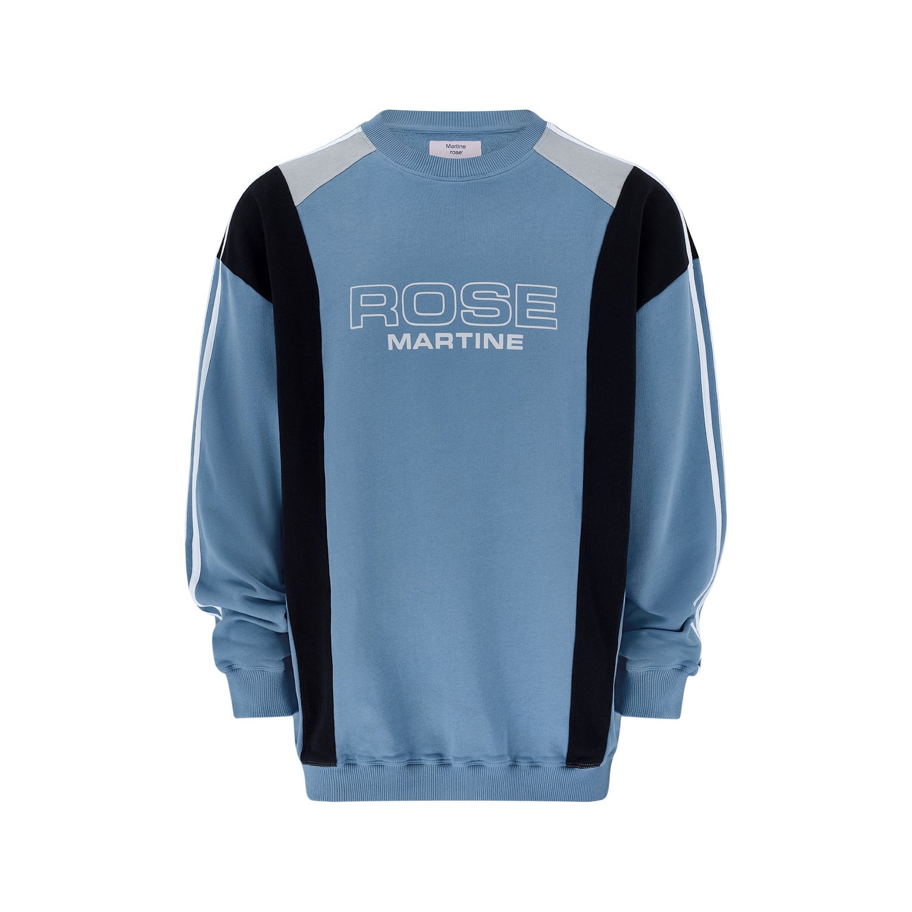 MARTINE ROSE◆スウェットシャツ Martine Rose / PANELLED SWEATSHIRT BLUE AGEAN ROSE OUTLINE