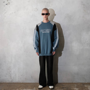 <span style="color: #f50b0b;">Last One</span> Martine Rose / PANELLED SWEATSHIRT BLUE AGEAN ROSE OUTLINE