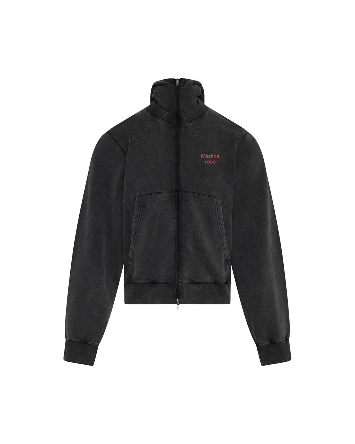 Martine Rose / HOODED ZIP CREW BLACK WASHED