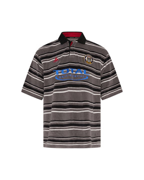 Martine Rose / OVERSIZED SS POLO GREY BLACK STRIPE