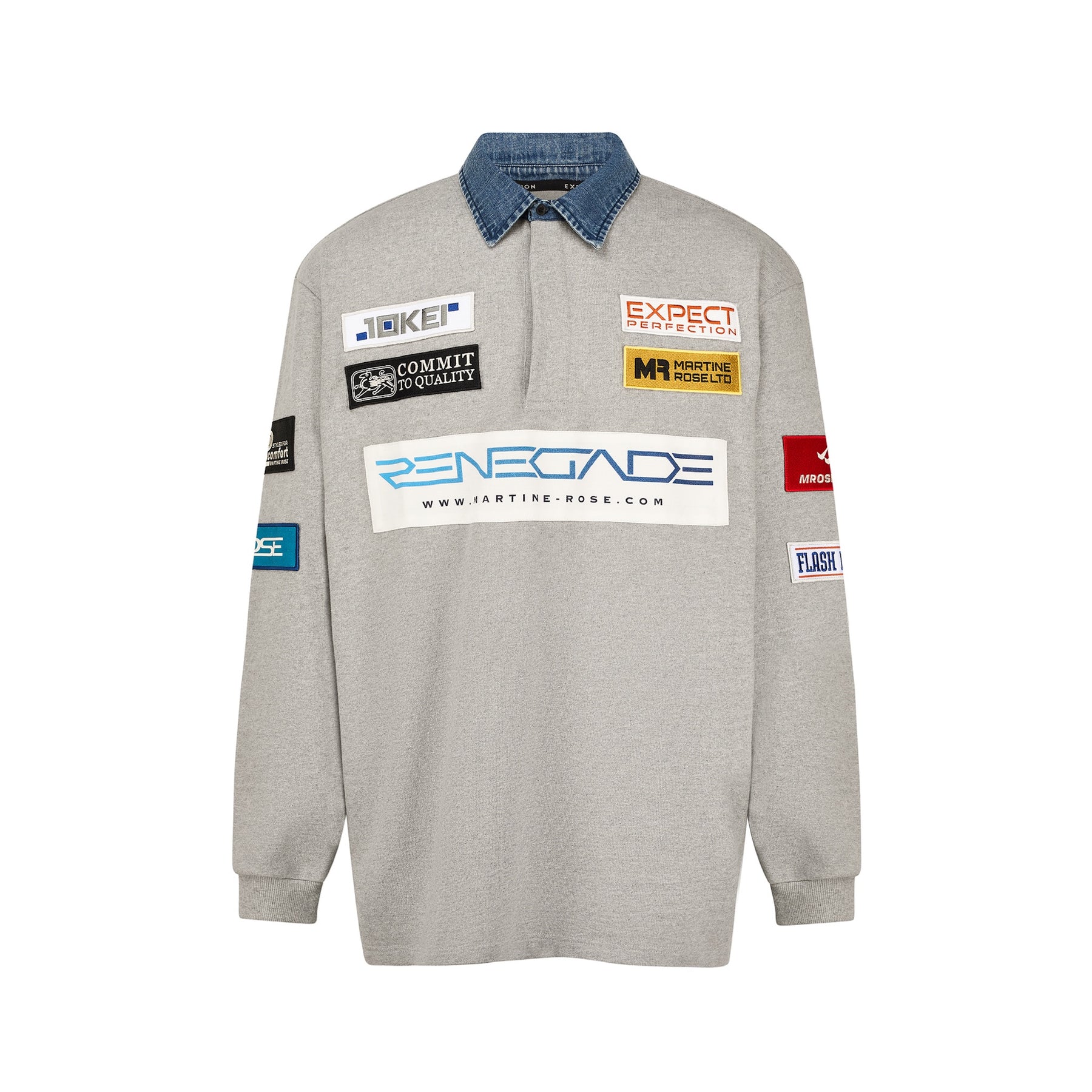 Martin Rose マーティンローズ　ロングスリーブポロ Martine Rose(マーティンローズ) Oversized Polo Shirtロゴ