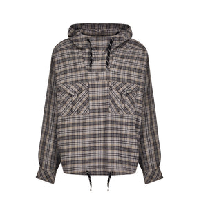 Martine Rose / HOODED SHIRT GREY CHECK
