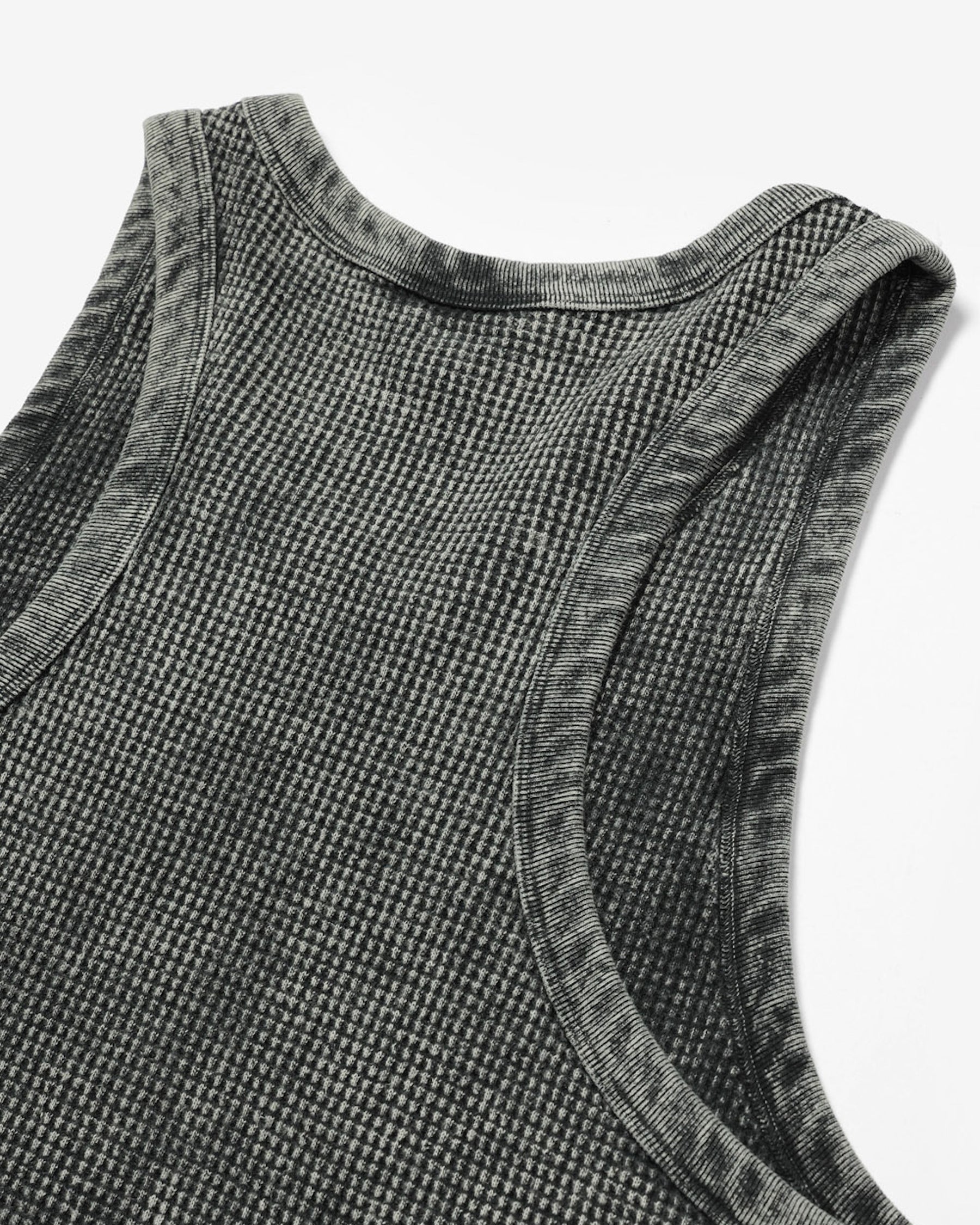 ROTOL / Chemical Dyed Waffle Tank Top BLACK