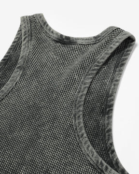 ROTOL / Chemical Dyed Waffle Tank Top BLACK