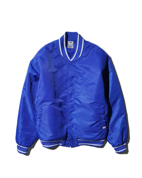 PRO CLUB / Heavyweight Satin Baseball Jacket BLUE 1