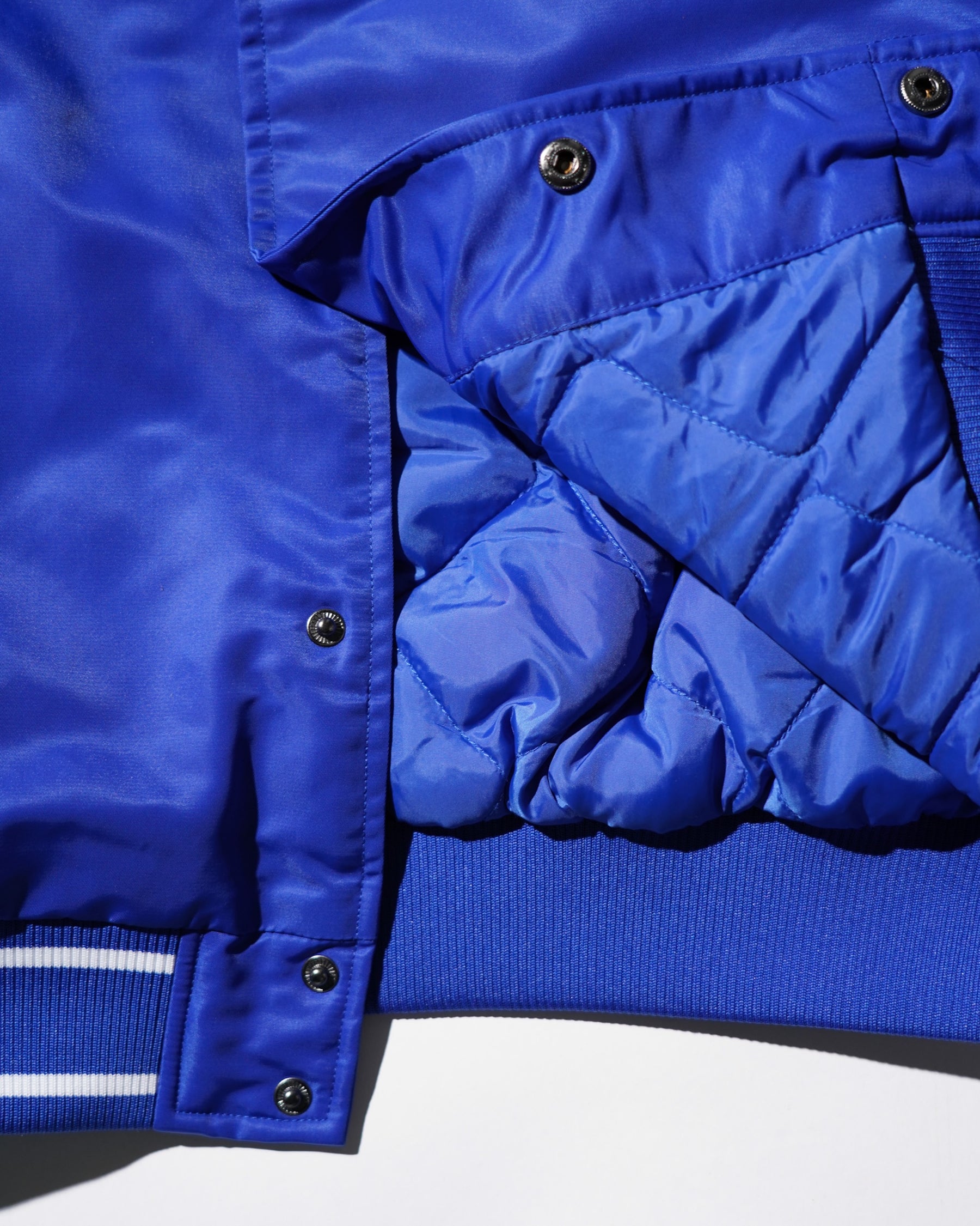 PRO CLUB / Heavyweight Satin Baseball Jacket BLUE 12