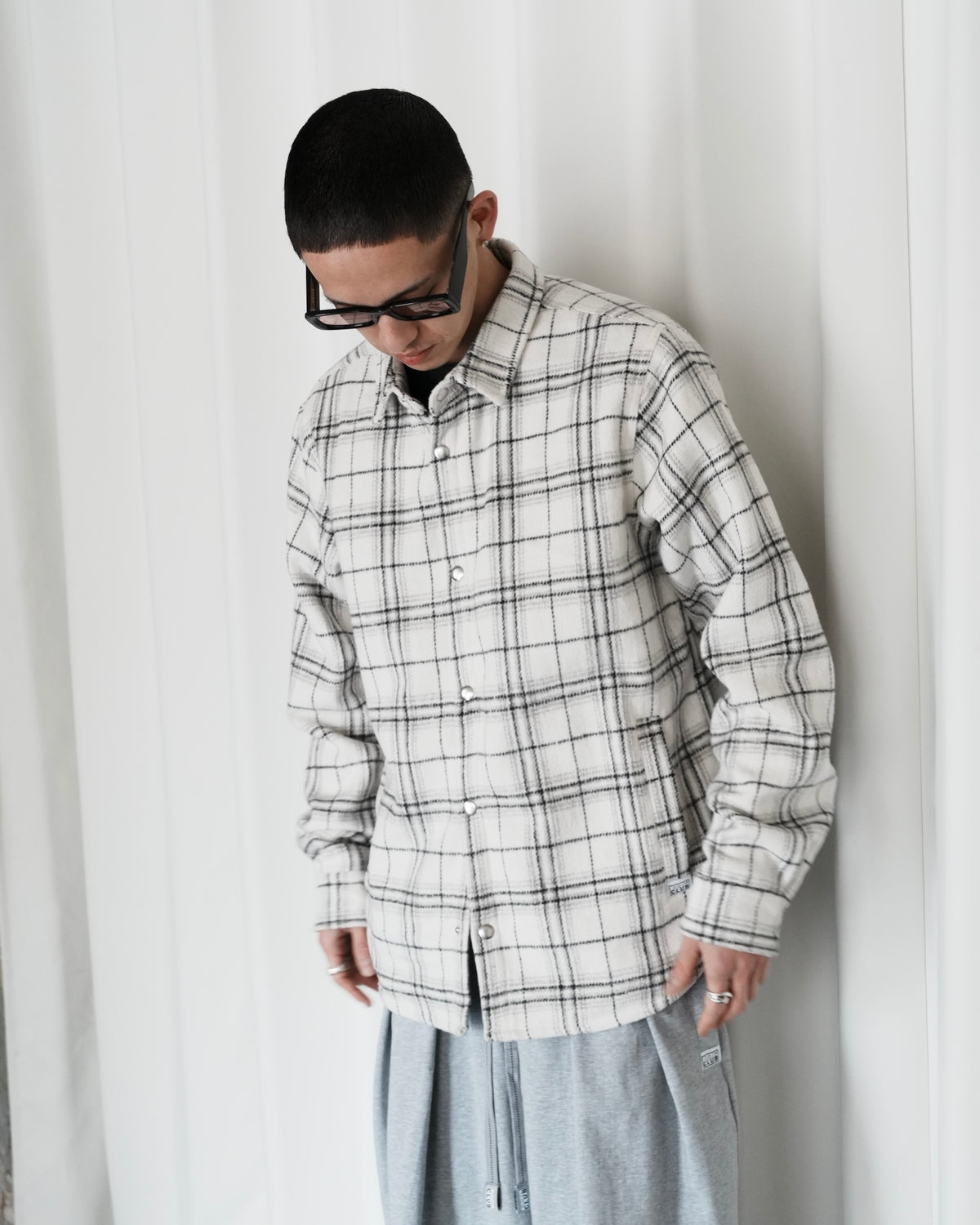 PRO CLUB / Work Shirt Jacket WHITE PLAID 30