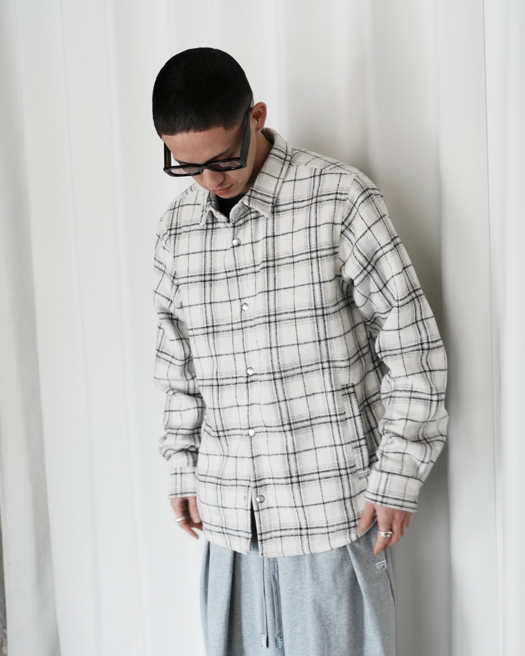 PRO CLUB / Work Shirt Jacket WHITE PLAID 30