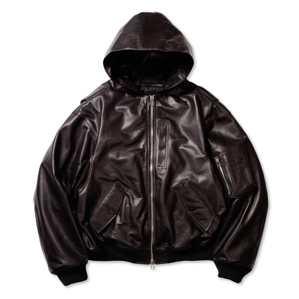 <span style="color: #f50b0b;">Last One</span> ROTOL / LEATHER BOMBER JACKET BLACK