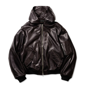 <span style="color: #f50b0b;">Last One</span> ROTOL / LEATHER BOMBER JACKET BLACK