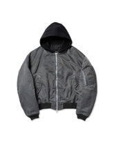 <span style="color: #ff2a00;">Last One</span> ROTOL / Acid Dye Hooded Bomber Blouson BLACK