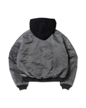 <span style="color: #ff2a00;">Last One</span> ROTOL / Acid Dye Hooded Bomber Blouson BLACK