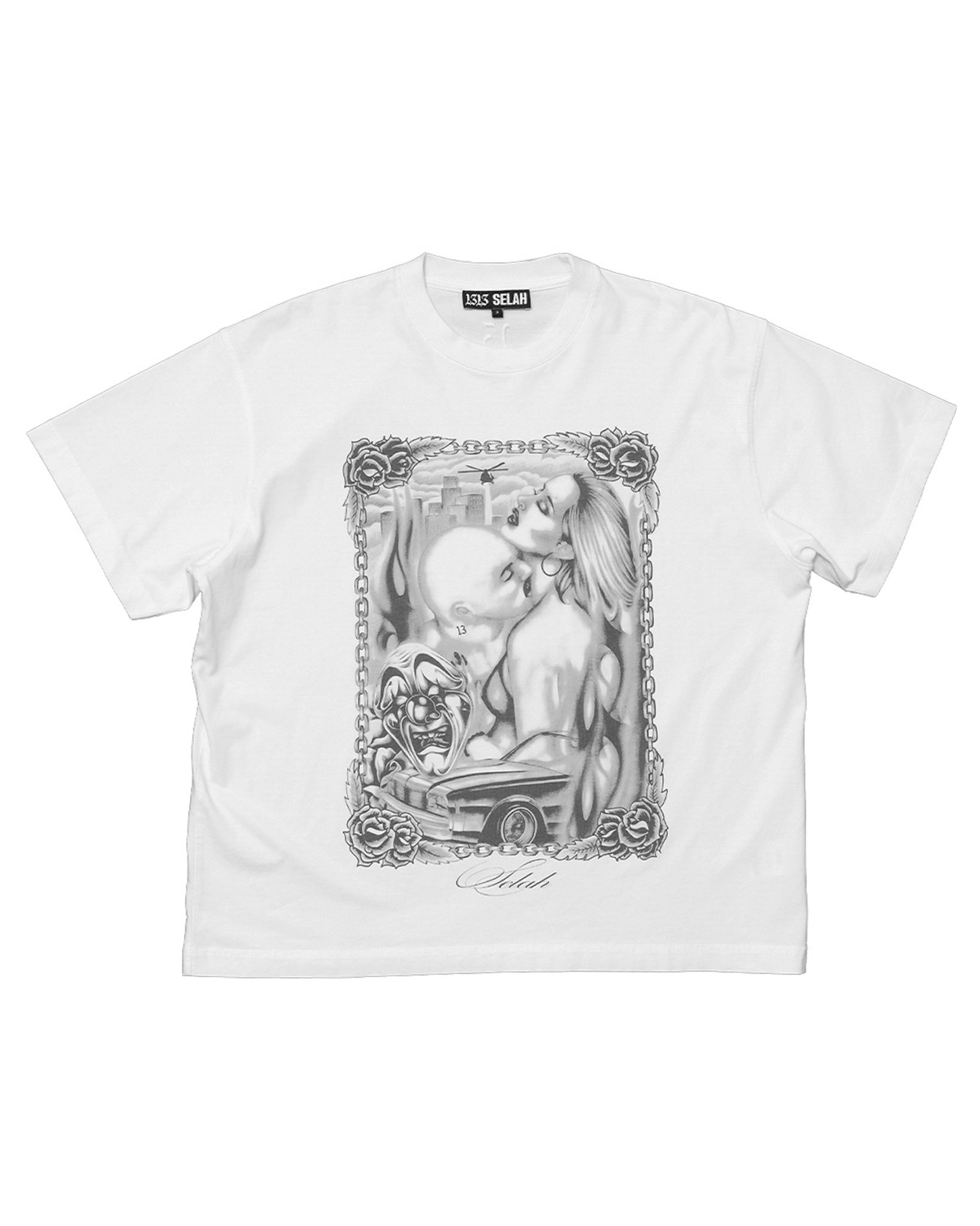 <span style="color: #f50b0b;">Last One</span> 1313 SELAH / REGULAR TATTOO TEE WHITE