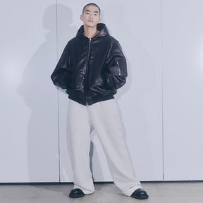 <span style="color: #f50b0b;">Last One</span> ROTOL / LEATHER BOMBER JACKET BLACK